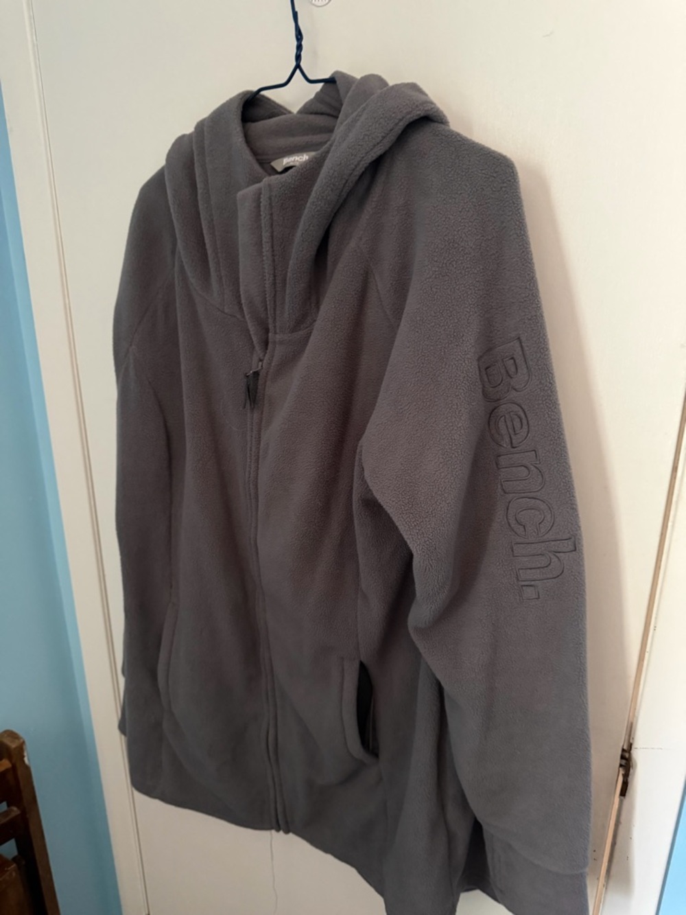 Bench Gray Full-Zip Hooded Fleece Jacket